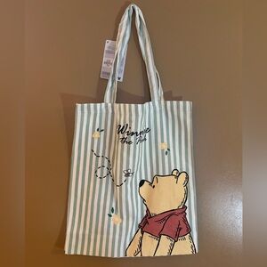 Disney Winnie The Pooh Green Striped Tote Bag By Primark